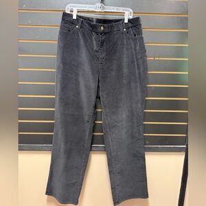 Style & Co Black Corduroy Pants Size 18 Straight Leg Stretch